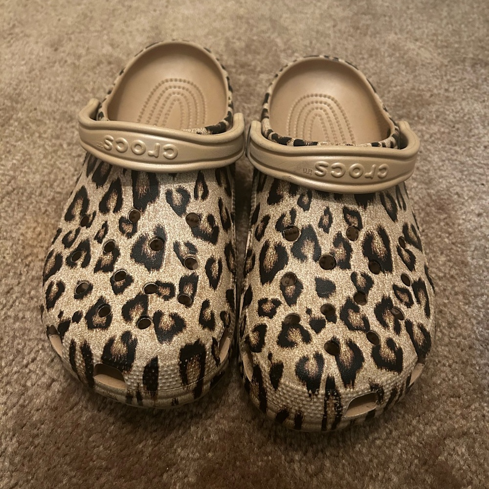 Cheeta Print Crocs